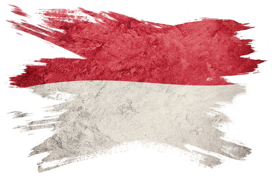 Grunge Indonesia flag. Indonesia flag with grunge texture. Brush stroke.