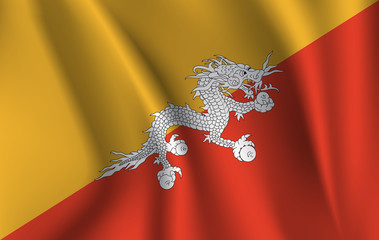 3D Waving Flag of Bhutan 10 eps