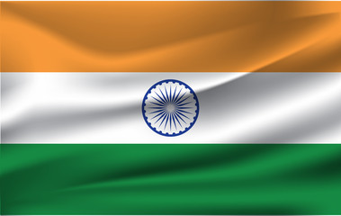 India waving flag. India national flag background texture. illustration.