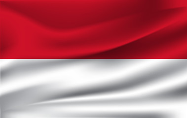 Obraz premium Indonesia waving flag isolated against white background, illustration