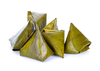 Stuffed Dough Pyramid on white background