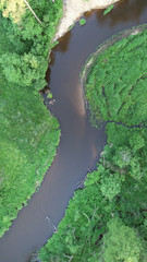 Aerial view from drone- river