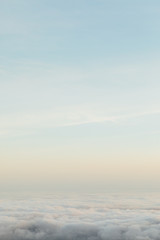 Fototapeta na wymiar above the clouds, minimalism nature background