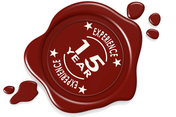 Label seal of 15 years experience