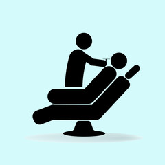 Dentist Icon Vector. Illustration of Life icons, dentist and chair, vector illustration