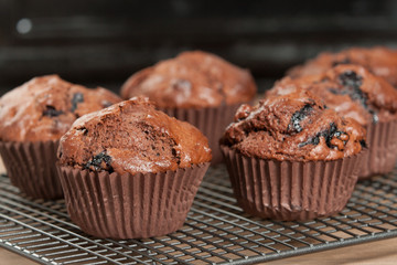 Home Baked Blueberry Chocolate Muffins.