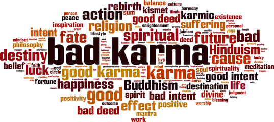 Bad karma word cloud