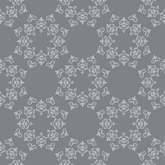 dark gray vector seamless pattern with vintage ornament