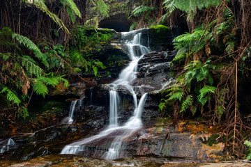 A long exposure of Leura Cascades in the Blue Mountains New South Wales on 13th June 2018