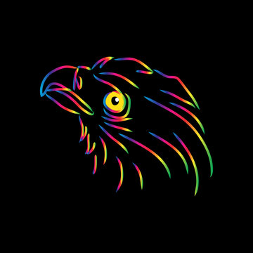 Illustration of eagle head. Logo concept.