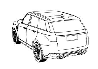 sketch of an off-road car vector