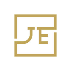 two letter logo line square JA TO JZ