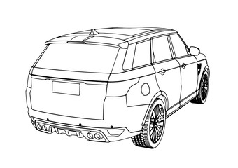 Fototapeta premium sketch of an off-road car vector