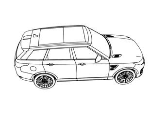 sketch of an off-road car vector
