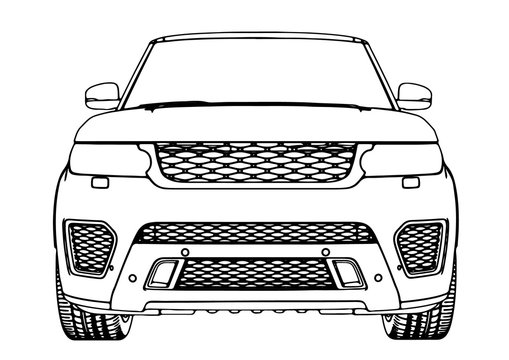 recommend clip art: sketch of an off-road car vector