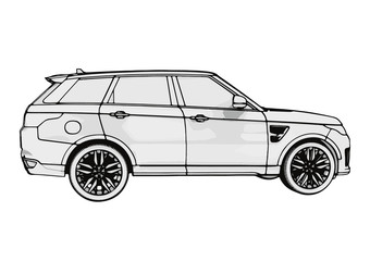 sketch of an off-road car vector