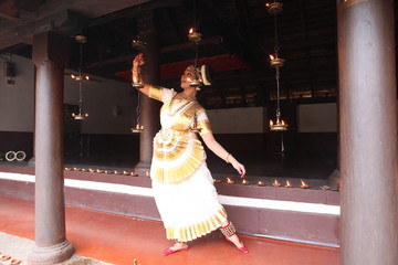 mohiniyattam is the classical dance form from kerala,distinct for the graceful body movements. © fotomagic