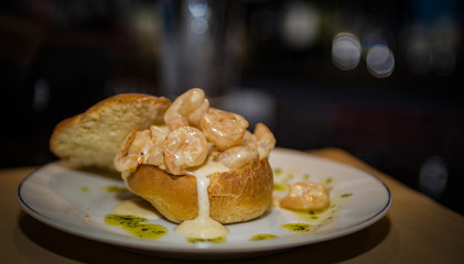 Overloaded Shrimp Bisque in a bowl