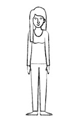 beautiful and young woman character vector illustration design