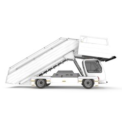 Passenger Boarding Stairs Car on white. Side view. 3D illustration