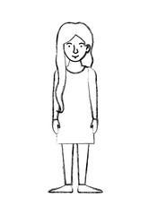 beautiful and young woman character vector illustration design