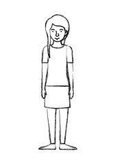 beautiful and young woman character vector illustration design