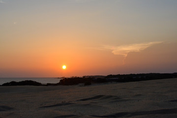 Fototapeta na wymiar Sunset from Jockey's Ridge on the Outer Banks of North Carolina