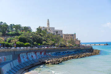 The view of Jaffa from the Tel Aviv beach