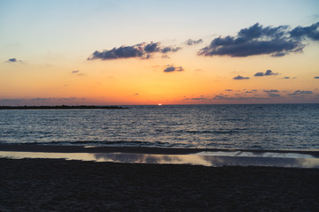 Sunset of the Tel Aviv beach