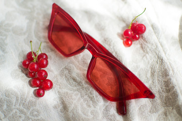 
red glasses. fashion sunglasses.