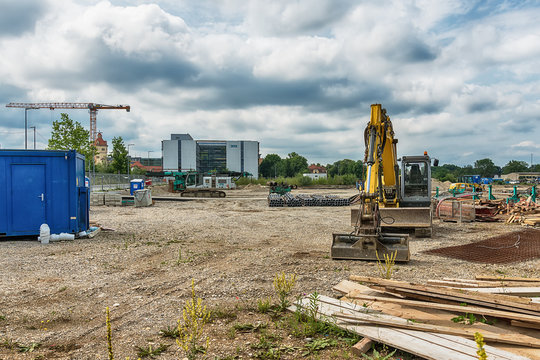 Munich, Germany - June 09, 2018: Construction site in Munich