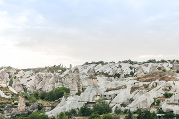 Fototapeta na wymiar beautiful landscape in famous goreme national park, cappadocia, turkey