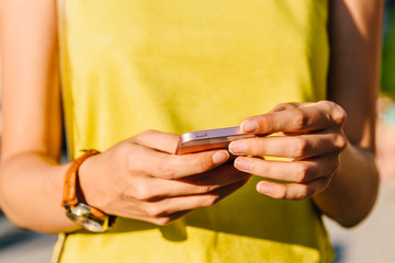 Young Woman Checking Her Mobile Phone