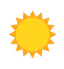 Sun cartoon vector icon illustration isolated on white background