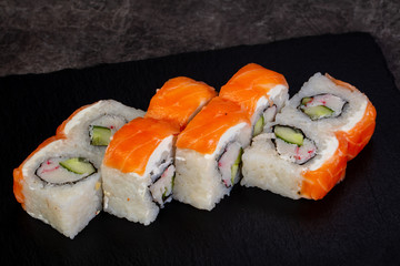 Japanese roll with salmon