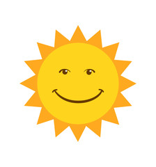 Smiling Sun icon vector illustration isolated on white 