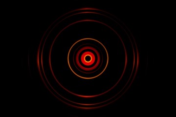 Round orange light with circle signal, abstract background