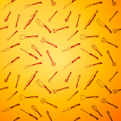 Hand drawn Kitchen backgraund