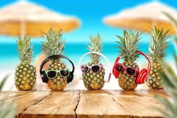 Summer photo of fresh pineapple 