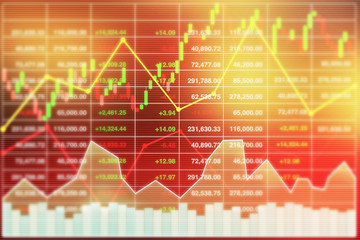 Stock index data analysis of illustration business presentation financial sector background.