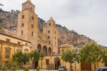 Fototapeta premium Exterior view of Cefalu Cathedral in the city of the same name