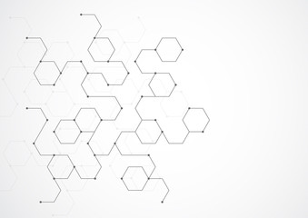 Abstract connecting dots and lines. Connection science background. Vector illustration