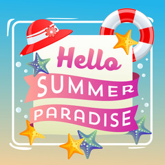 hello summer paradise star fish