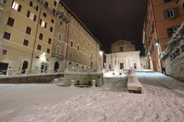 La neve in Piazza del Papa ad Ancona