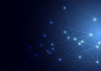 Abstract science concept background polygonal geometric design or banner with a DNA molecules. Vector illustration