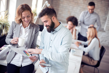 Business people working together on project