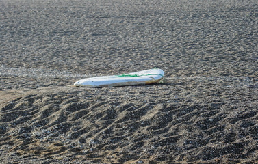 Surfing desk on the beach