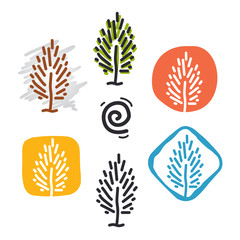 Green Leaves Vector Logo Design