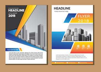 Business abstract vector template. Brochure design, cover modern layout, annual report, poster, flyer in A4 with colorful triangles, geometric shapes for tech, science, market with light background