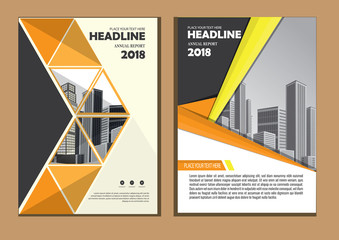 Business abstract vector template. Brochure design, cover modern layout, annual report, poster, flyer in A4 with colorful triangles, geometric shapes for tech, science, market with light background